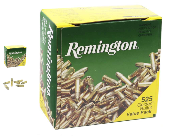 Remington Golden Bullet .22LR 36-Grain Lead Hollow Point - Box of 525 Rounds