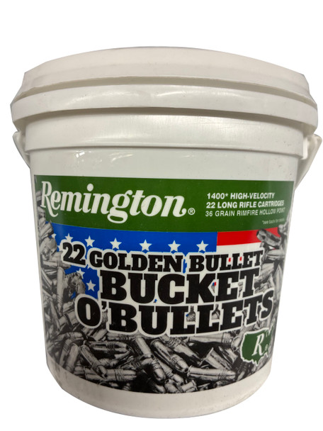 Remington Golden Bullet Bucket o’ Bullets .22 LR 36 Grain Plated HP – 1400 Rounds
