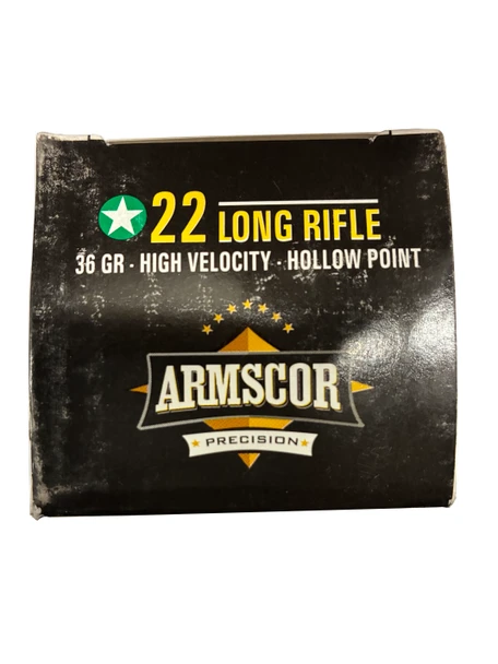Armscor Precision .22 LR High Velocity 36 Grain Hollow Point – 500 Rounds (10 Boxes)