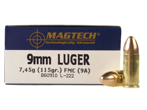 Magtech 9mm Luger Ammo 115 Grain Full Metal Jacket