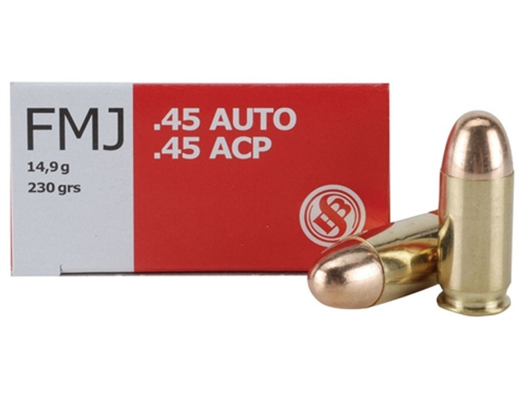 Sellier & Bellot .45 ACP Ammo 230 Grain Full Metal Jacket