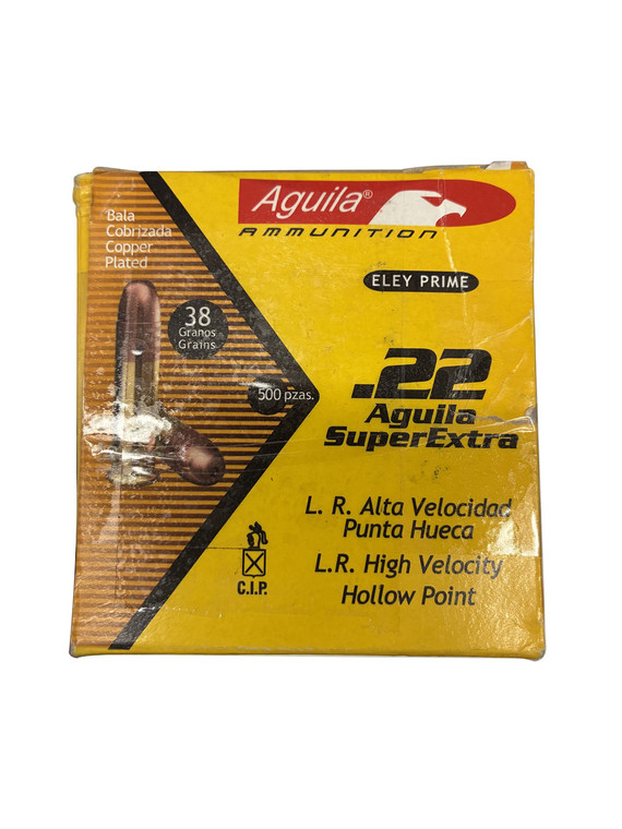 Aguila SuperExtra .22 LR 38 Grain Copper-Plated Hollow Point High Velocity – 1B221118 (500 Rounds)