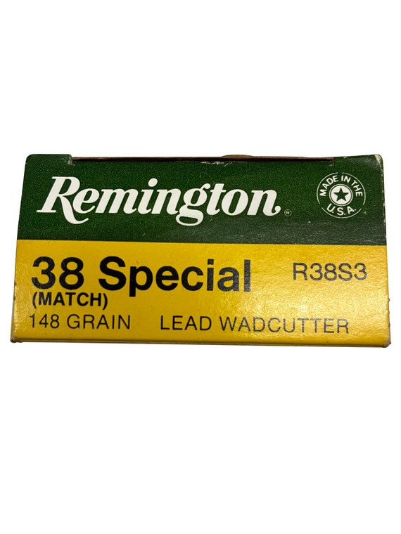 Remington .38 Special Match 148 Grain Lead Wadcutter – R38S3 (50 Rounds)