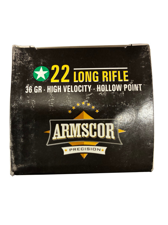 Armscor Precision .22 LR High Velocity 36 Grain Hollow Point – 500 Rounds (10 Boxes)