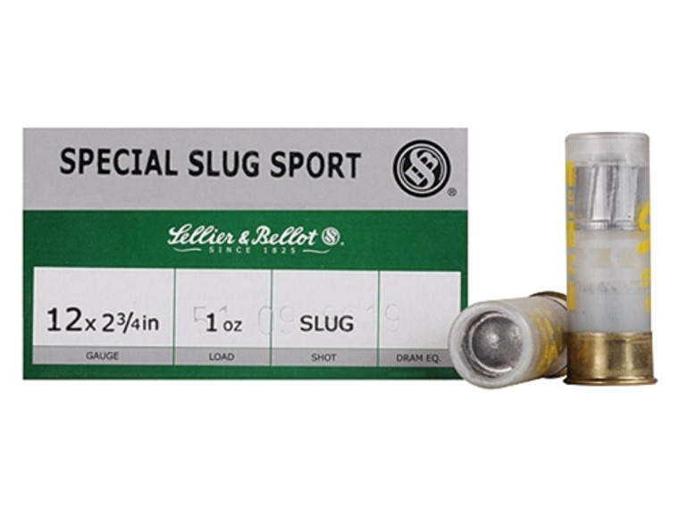 Sellier & Bellot 12-Gauge Shotgun Ammo 2-3/4" 1 oz Lead Slug