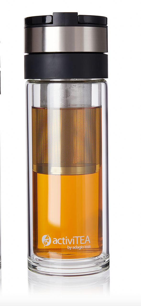 Double Wall Glass Tea Infuser Bottle Tea Tumbler With Infuser