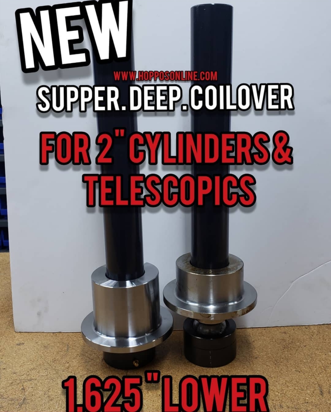 Super Deep Coilover Cups (Fits 1 5/8 Fat Cylinders) - Hoppo's