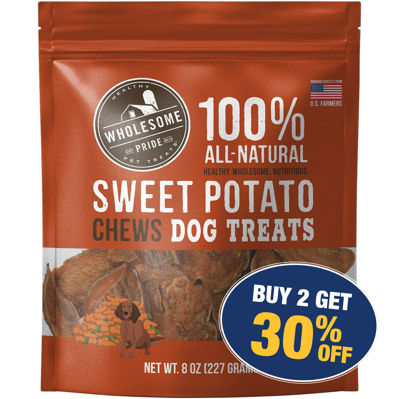 wholesome pride sweet potato fries dog treats