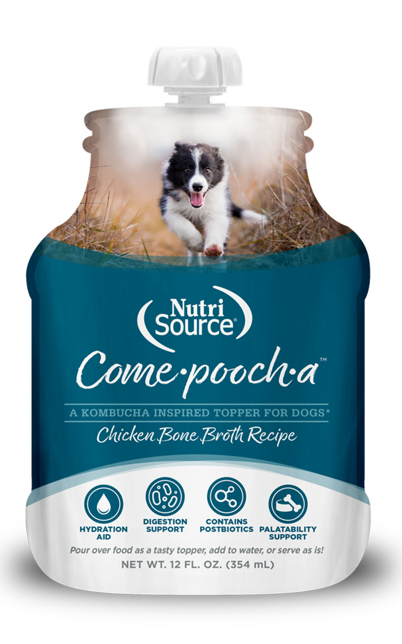 NutriSource Comepoocha Chicken Bone Broth for Dogs, 12 oz