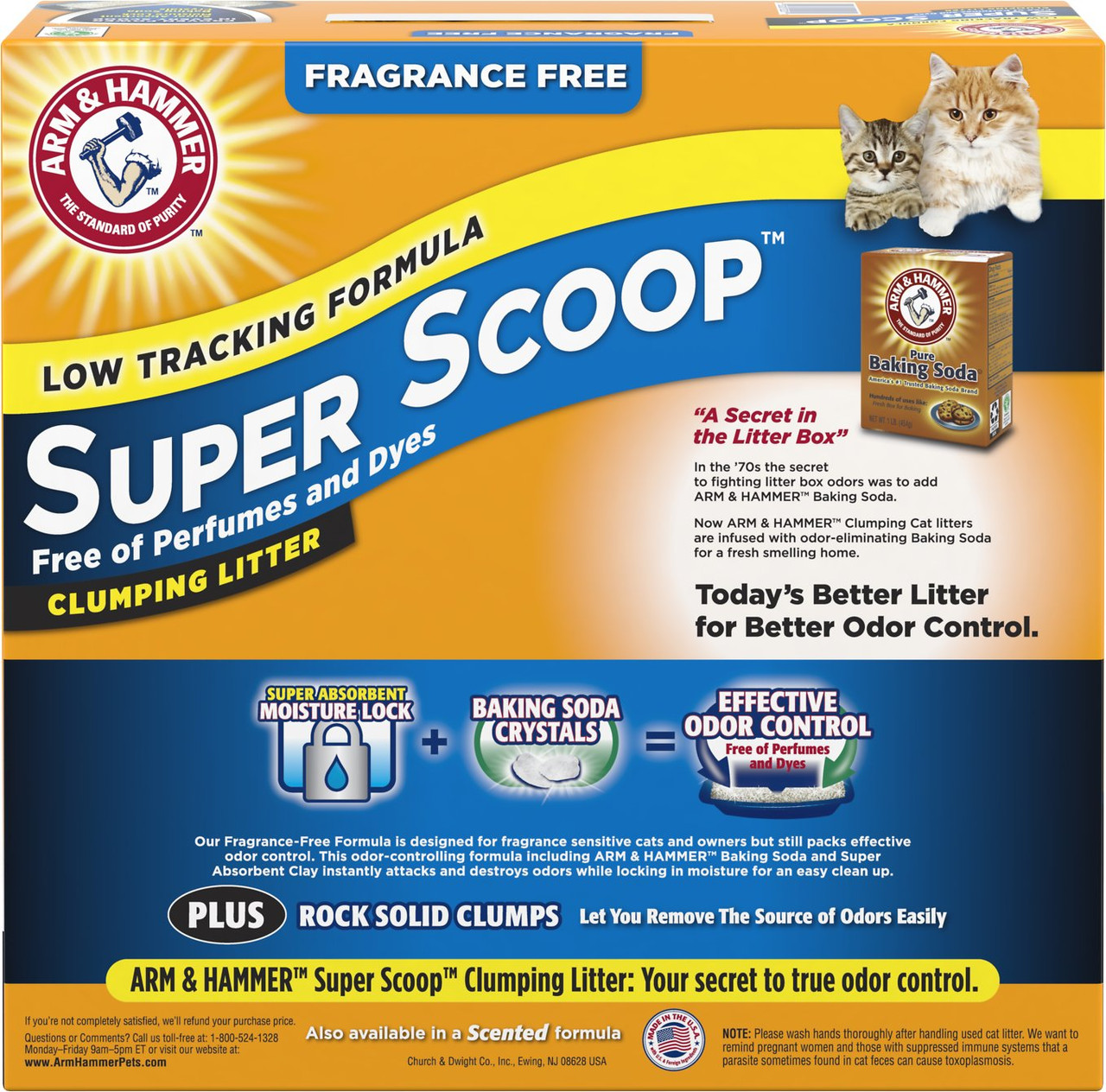 Arm & Hammer Litter Super Scoop FragranceFree Clumping Clay Cat Litter, 14 lb Box
