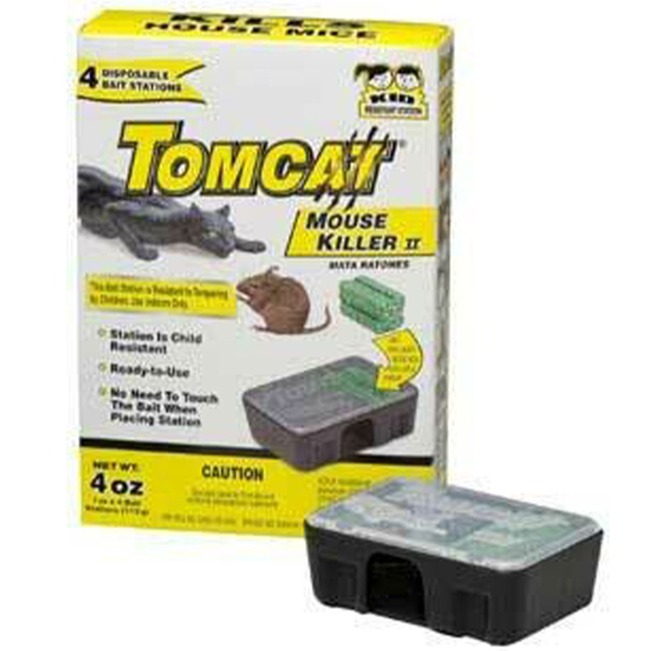 Tomcat Disposable Mouse Killer 2 Bait Station, 4 Pack