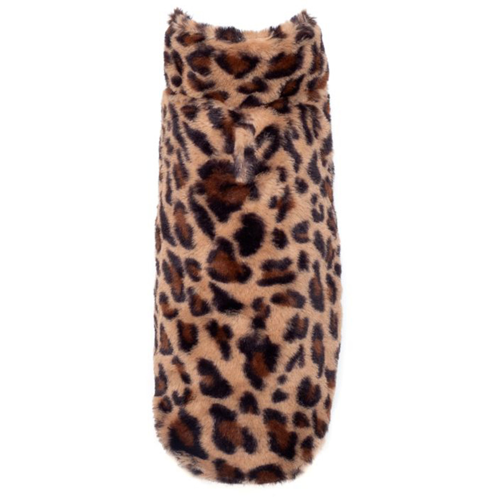The Worthy Dog Faux Leopard Fur Dog Coat Large