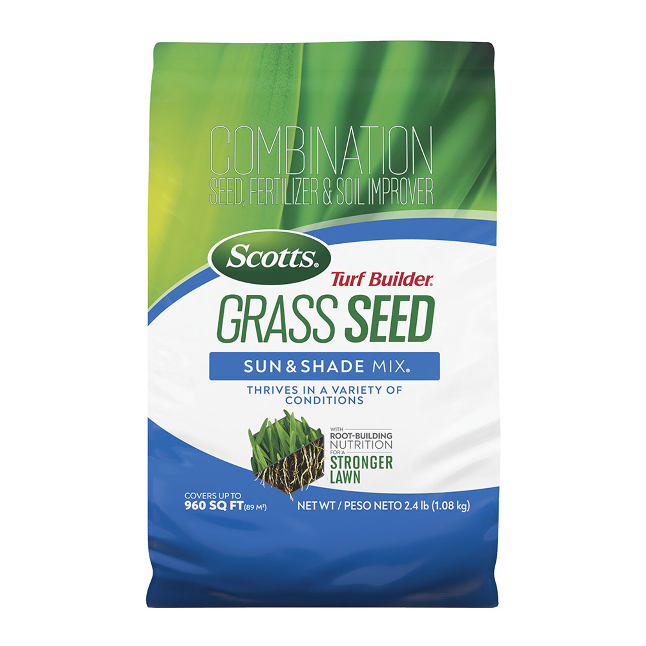 Scotts Turf Builder Grass Seed Sun & Shade Mix, 2.4 lb