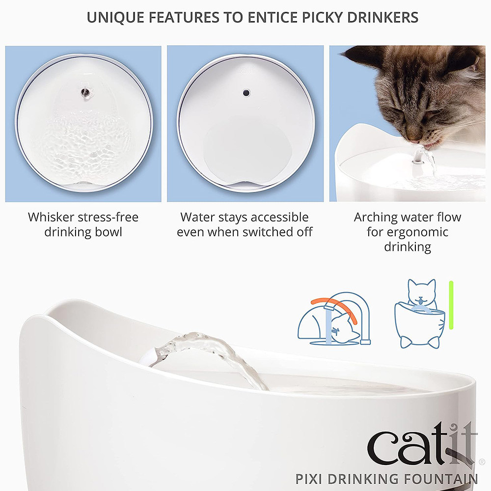 Catit Pixi Water Fountain, Stainless Steel