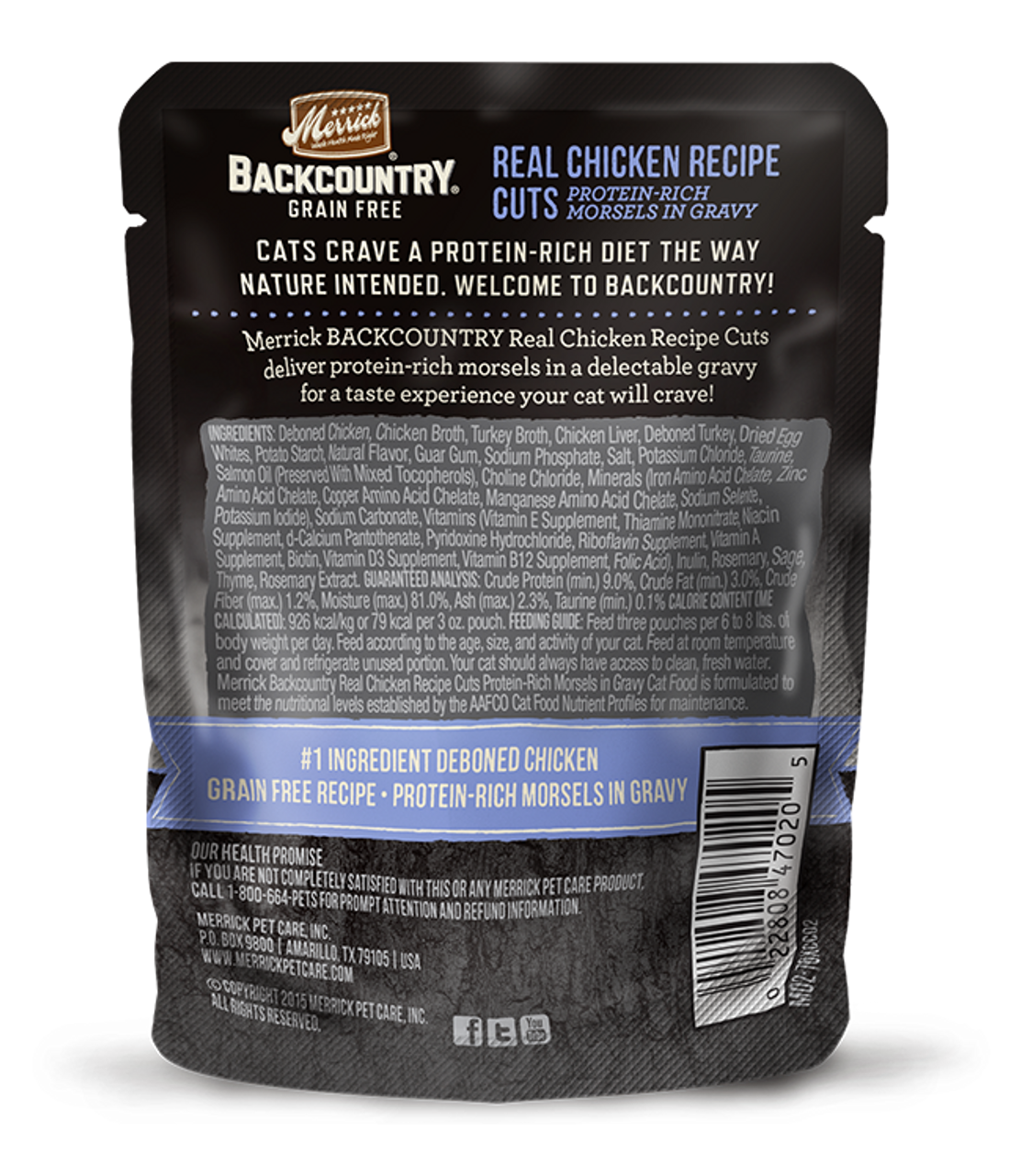 Merrick Backcountry GrainFree Morsels in Gravy Real Chicken Recipe