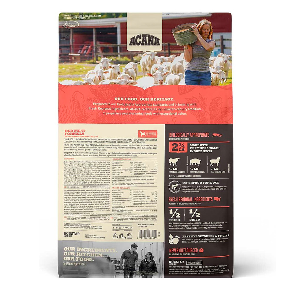 ACANA Heritage GrainFree Red Meat Formula Dog Food, 4.5 lb