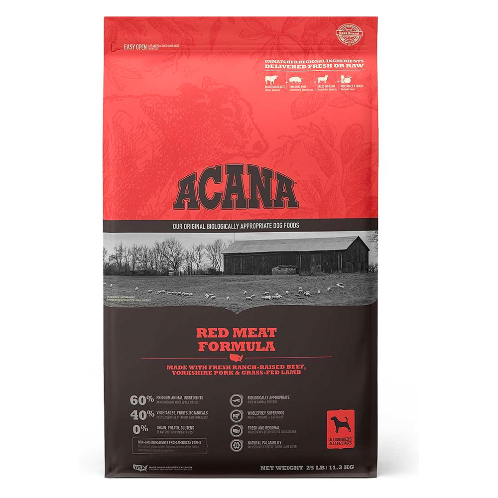 ACANA Heritage GrainFree Red Meat Formula Dog Food, 25 lb