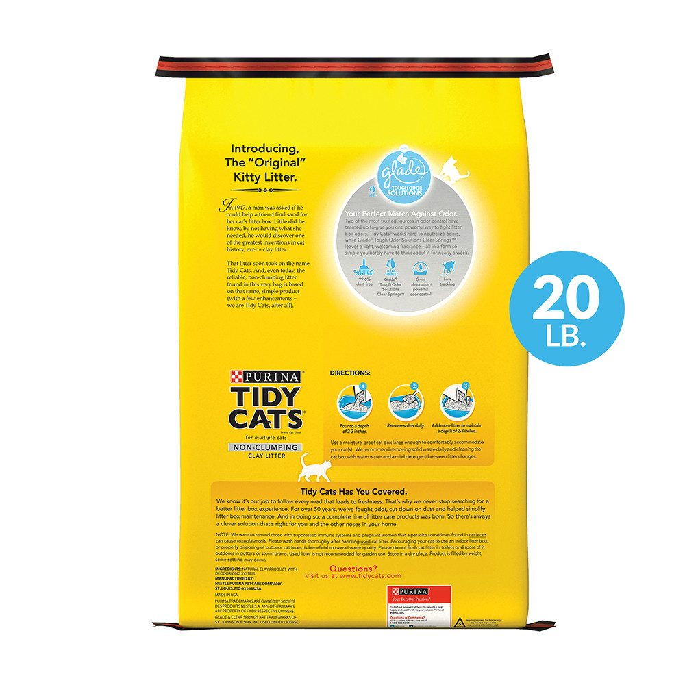 Tidy Cats Glade Clear Springs Clumping Clay Cat Litter, 20 lb Bag