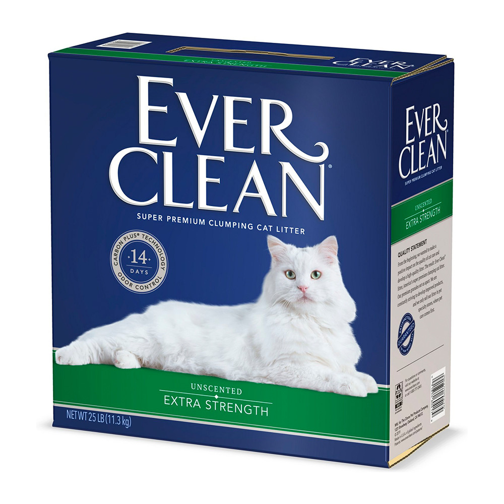 Ever Clean Extra Strength Unscented Clumping Clay Cat Litter, 25 lb Box