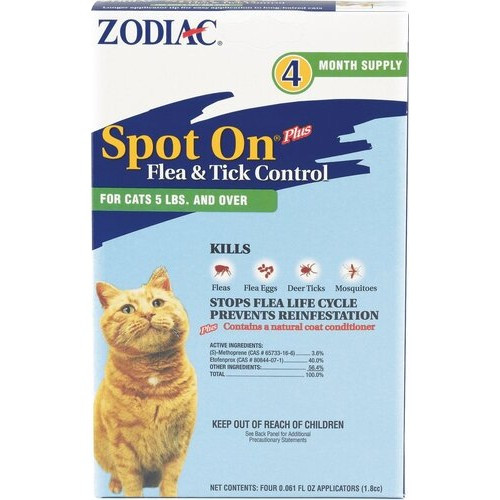 Zodiac Spot On Plus Flea & Tick Spot Treatment for Cats & Kittens, over