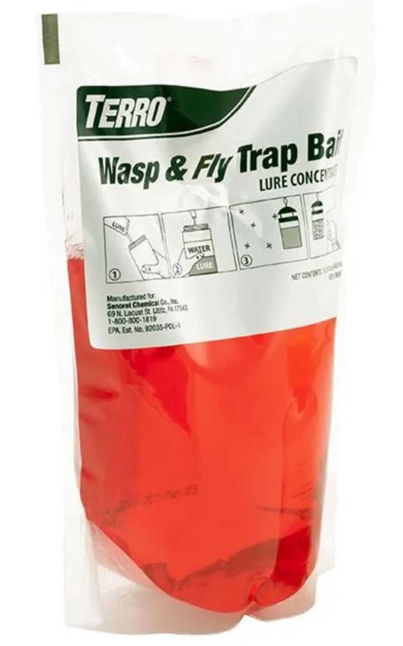 TERRO Outdoor Wasp and Fly Plus Fruit Fly Trap Refill Bait