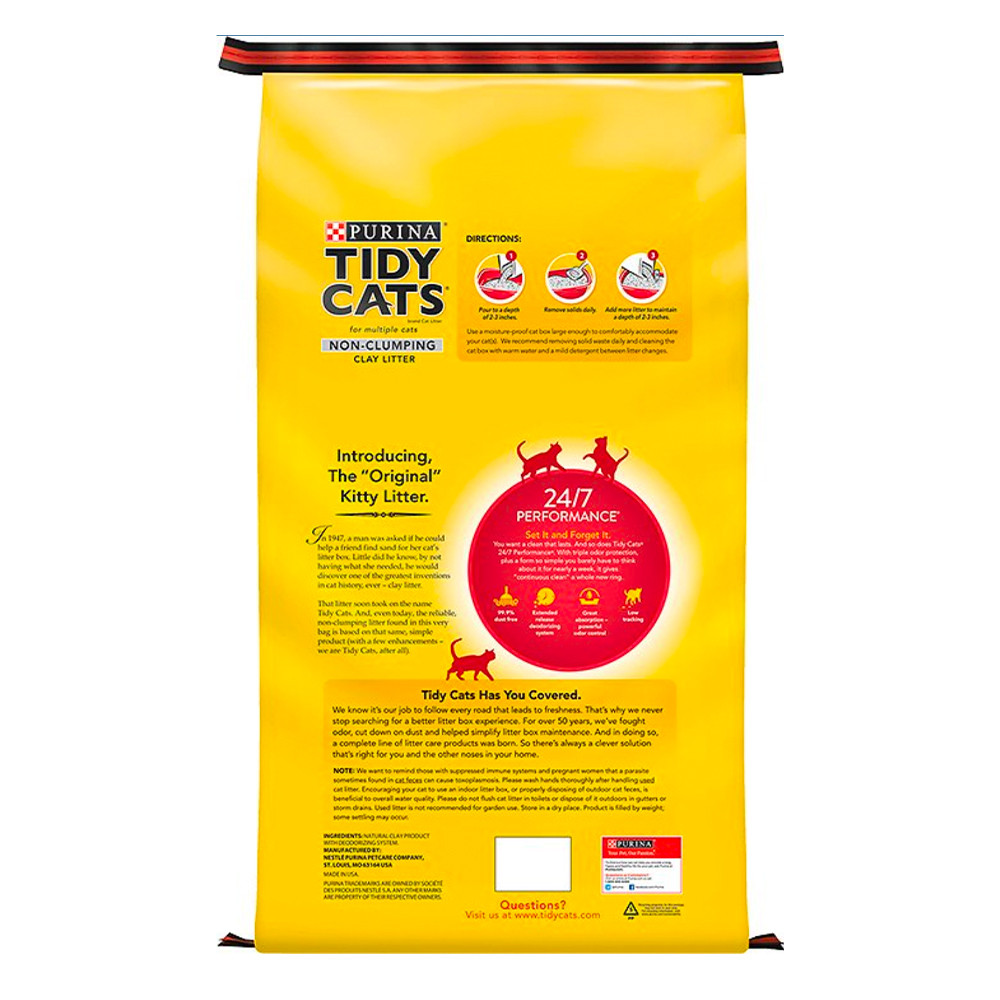 Tidy Cats 24/7 Performance Scented NonClumping Clay Cat Litter, 40 lb Bag