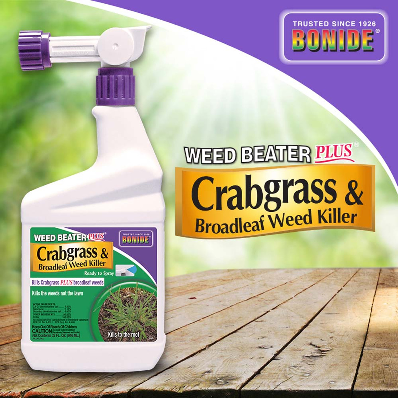 Bonide Weed Beater Plus Crabgrass & Broadleaf Weed Killer ReadytoSpray, 32 oz