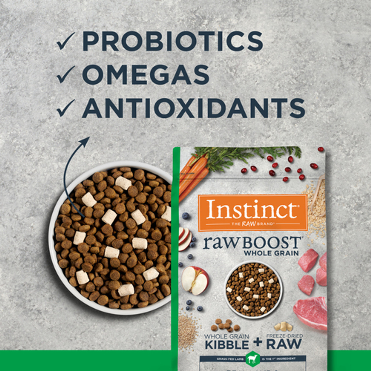 Instinct Raw Boost Whole Grain Lamb & Oatmeal Dry Dog Food, 20 lb