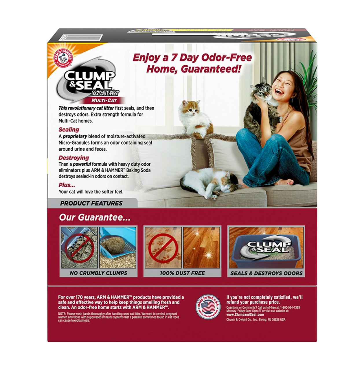 Arm & Hammer Clump & Seal MultiCat Litter with Odor Blasters, 28 lb Box