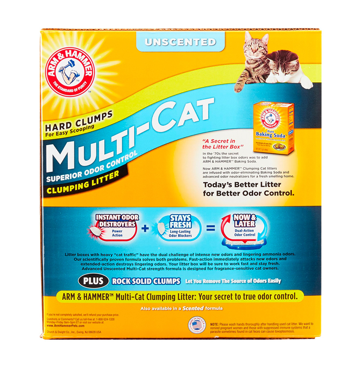 Arm & Hammer MultiCat Unscented Clumping Clay Cat Litter, 26.3 lb Box