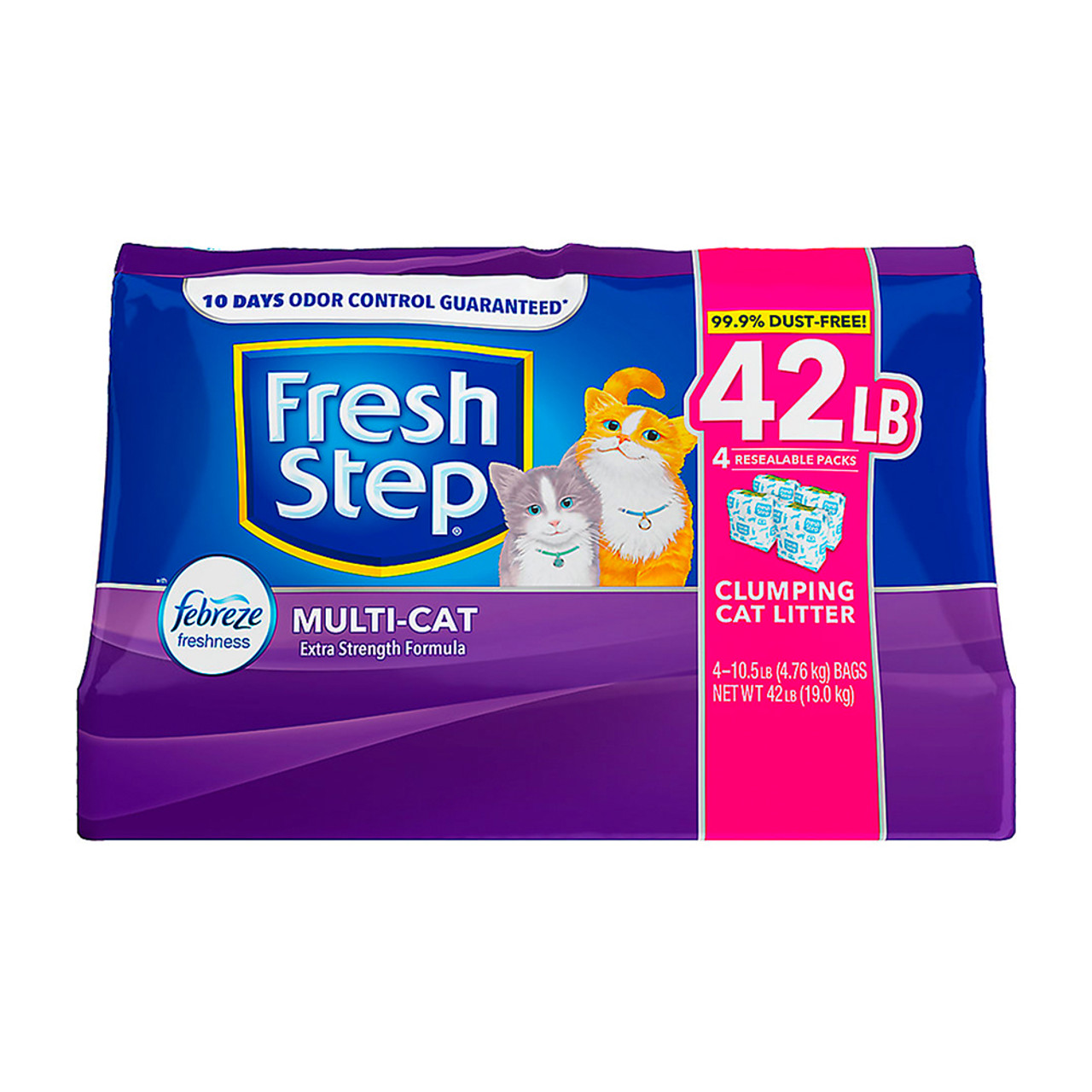 Fresh Step Clean Paws Multi Cat Scented Clumping Clay Cat Litter, 22.5 lb  Box