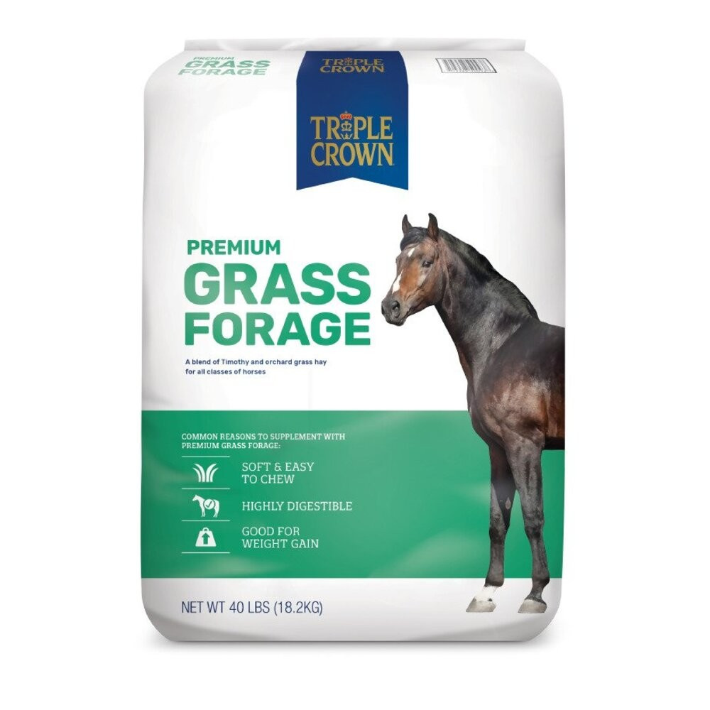 Triple Crown Premium Grass Forage Horse Hay Replacement, 40 lb
