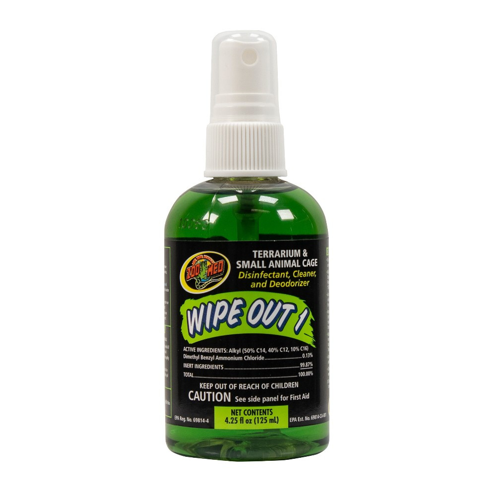 Zoo Med Wipe Out 1 Disinfectant, Cleaner, and Deodorizer for Terrarium & Small Animal Cages, 4.25 oz