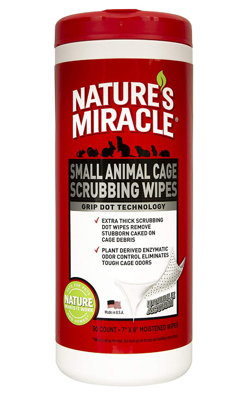 Nature's Miracle Small Animal Cage Scrubbing Wipes, 30 Count
