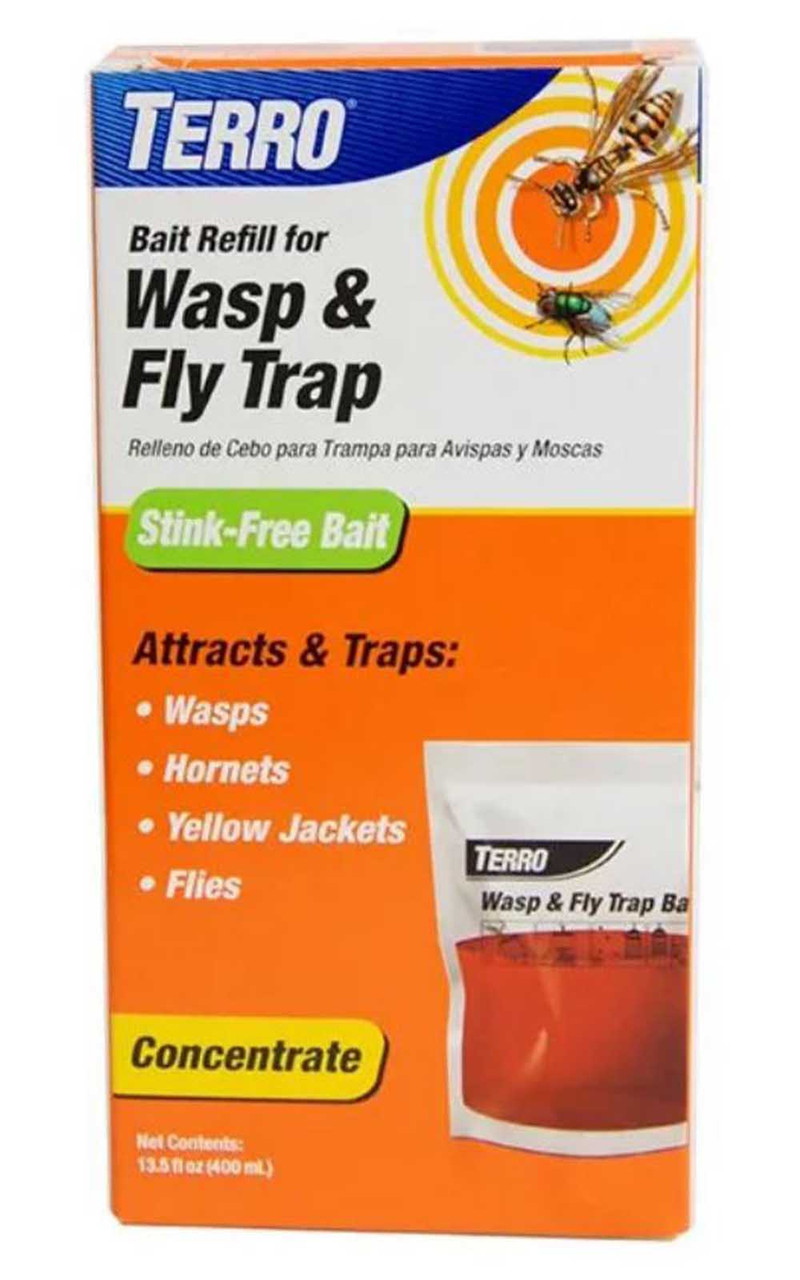 TERRO Outdoor Reusable Wasp and Fly Trap Bait Refill, 14 oz