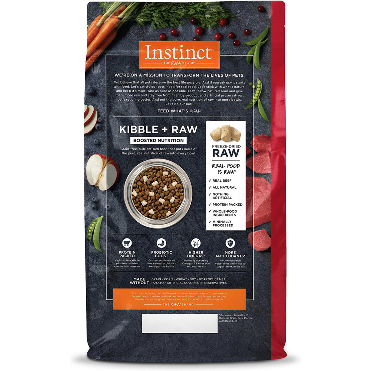 Instinct Raw Boost GrainFree Beef Recipe Dog Food, 4 lb