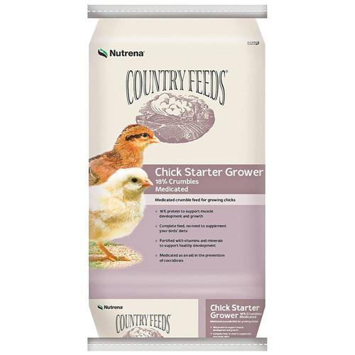 Nutrena Country Feeds Chick Starter Grower Feed 18 Crumbles Medicated