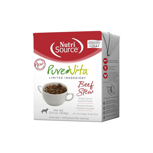 NutriSource PureVita Limited Ingredient Beef Stew Wet Dog Food, 12.5 oz