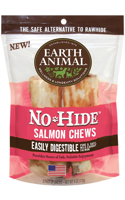 Earth Animal No-Hide Small Salmon Chews, 2 Pack