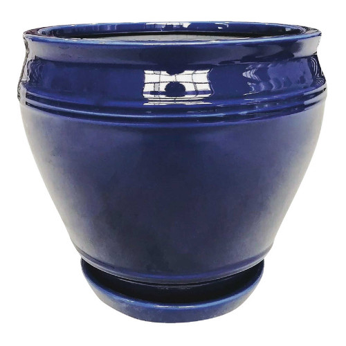 Southern Patio Collins Cobalt Blue Ceramic Planter, 8 in