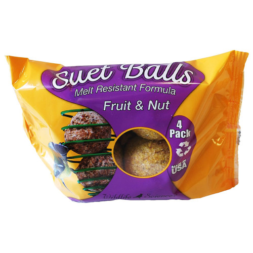 Wildlife Sciences Fruit & Nut Blend Suet Balls, 4 pk