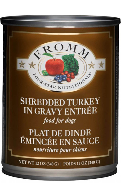 Fromm Four Star Grain Free Shredded Turkey in Gravy Entree Canned Dog Food, 12 oz