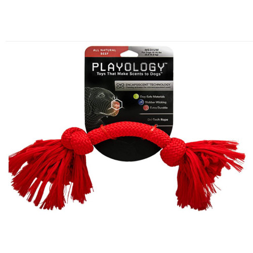 Playology All-Natural Beef Scented Dri-Tech Rope Medium Dog Toy