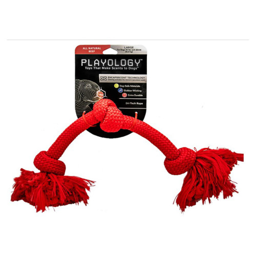 Playology All-Natural Beef Scented Dri-Tech Rope Large Dog Toy