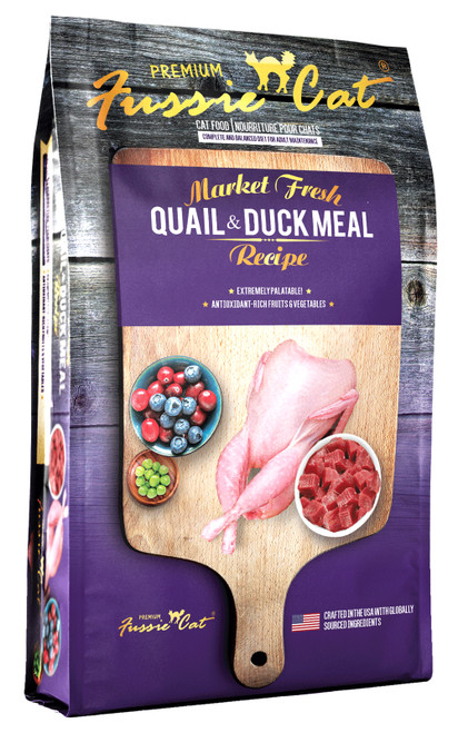 Fussie Cat Market Fresh Grain-Free Quail & Duck Meal Recipe Dry Cat Food, 2 lb