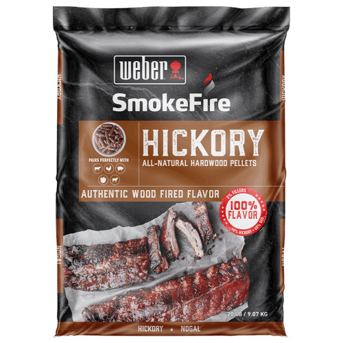 Weber SmokeFire Hickory All-Natural Hardwood Pellets, 20 lb