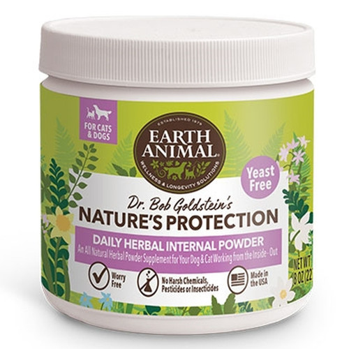 Earth Animal Nature's ProtectionYeast Free Flea & Tick Daily Herbal Internal Powder, 8 oz