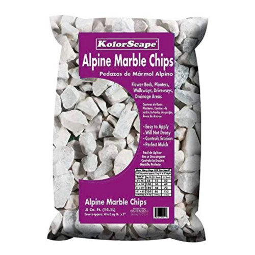 KolorScape Alpine Marble Chips ¾" Garden Stone, 0.5 Cubic Feet