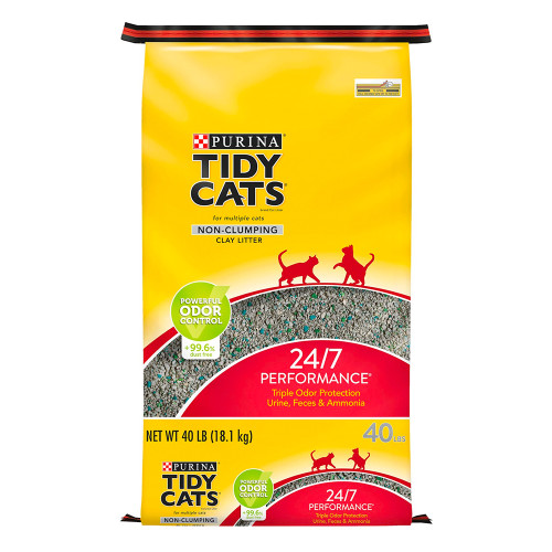Tidy Cats 24/7 Performance Scented NonClumping Clay Cat Litter, 40 lb Bag