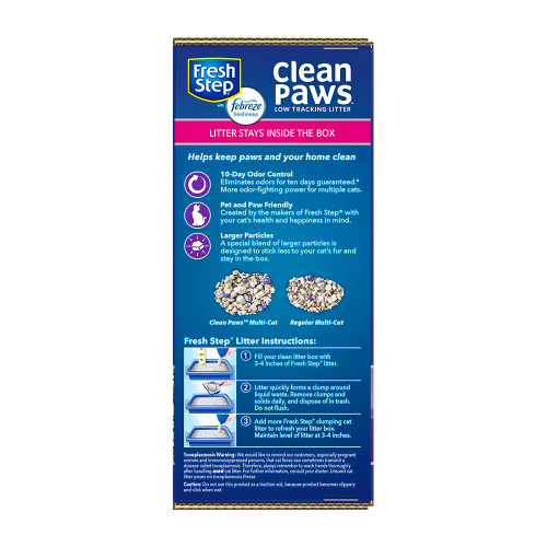 Fresh Step Clean Paws Multi Cat Scented Clumping Clay Cat Litter, 22.5 lb  Box